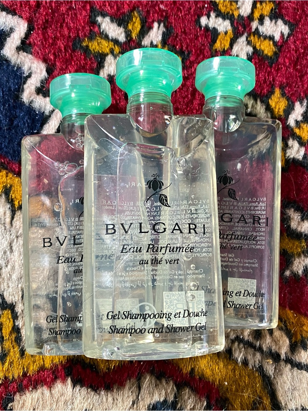 BVLGARI au thé Vert (Green Tea) Travel Size Shampoo & Shower Gel (Pack Of 3)